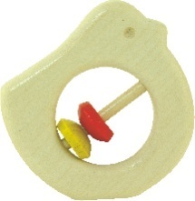 Baby Rassel Model Ring rot mit Glöckchen BAJO Holzspielzeug 