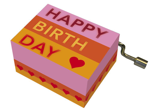 Happy Birthday, Streifen mit Herz "Happy Birthday"